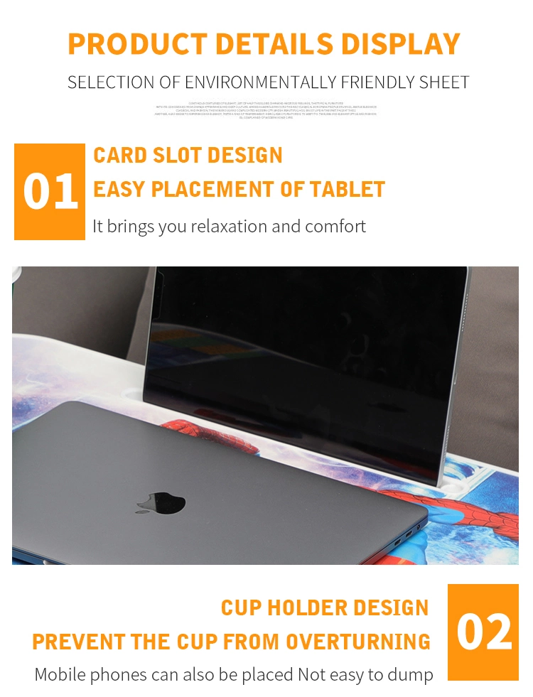 Burlywood Color iPad Slots Folding Small Laptop Table