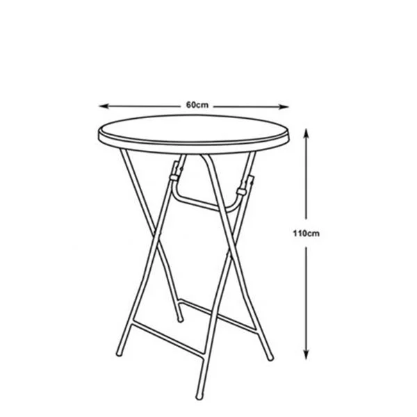 Round Plastic Folding High Top Bar Table Cocktail Table