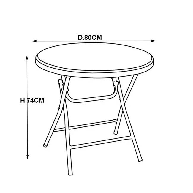 Outdoor Party 80cm Portable HDPE Tall Round Plastic Folding Cocktail High Top Bar Table