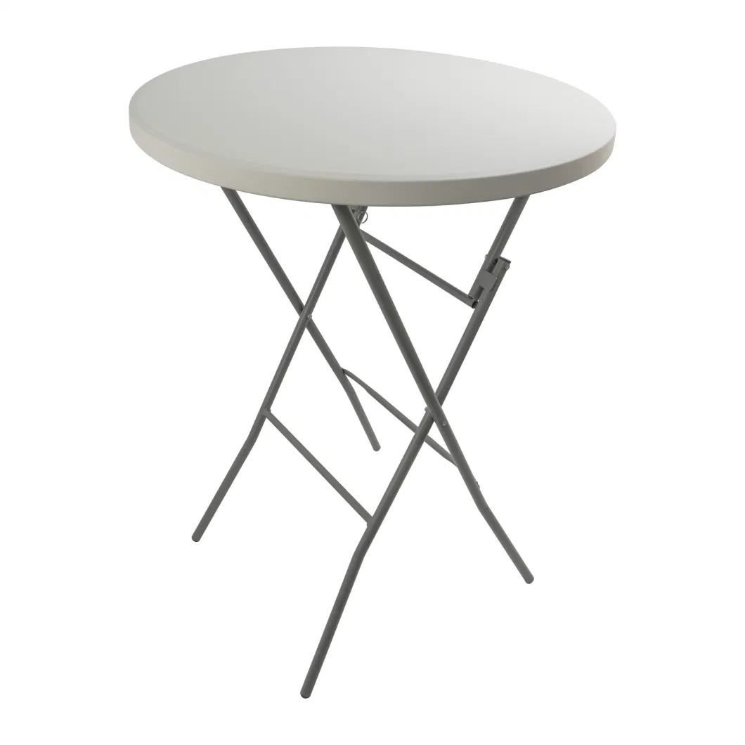 Competitive Price Dia 32 Inch 80*110 Cm HDPE Plastic Round Foldable Cocktail Tall Table for Events