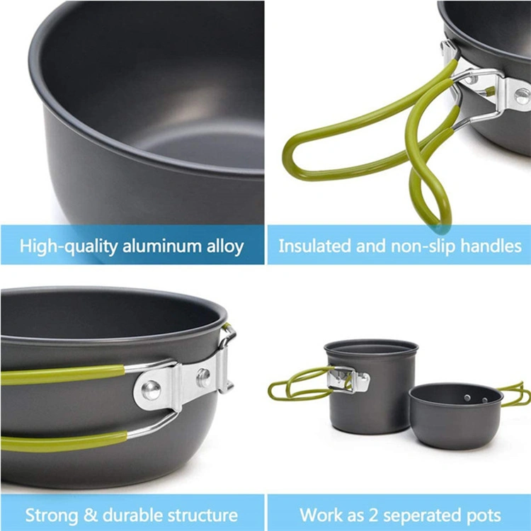 New Arrived High Quality Camping Cookware Mess Kit for Backpacking Gear for Outdoor Camping