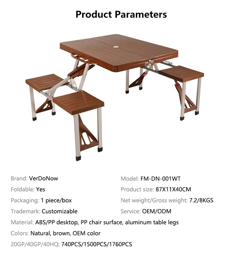 Outdoor Picnic Desk Collapsible Table Foldable