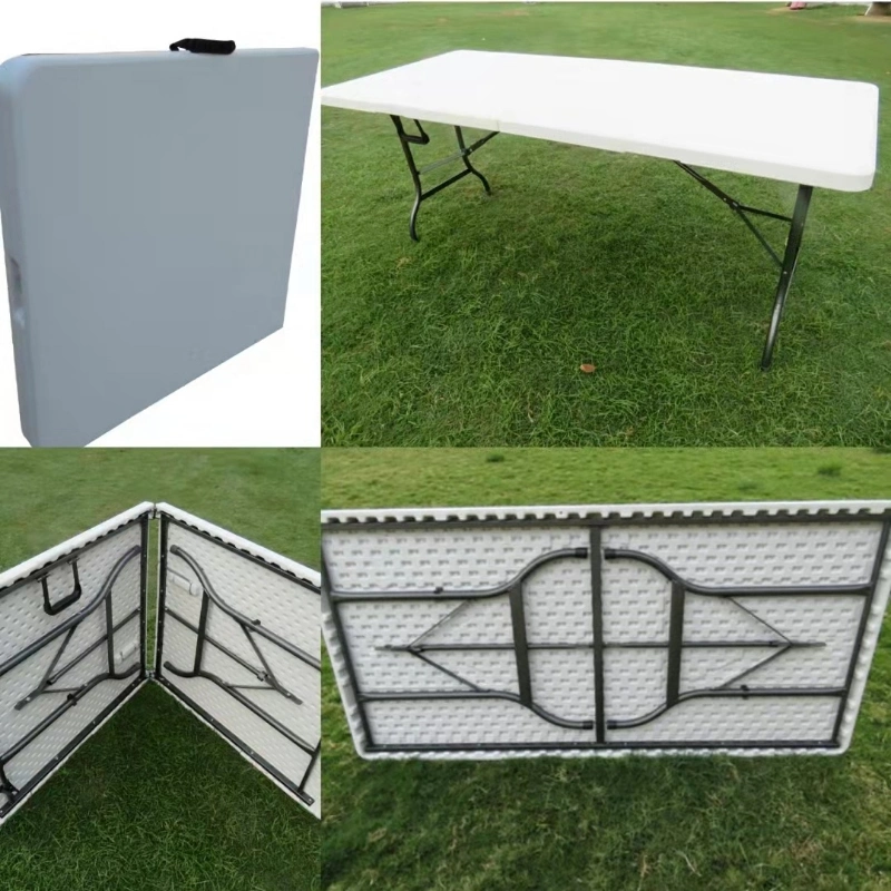 8 Feet Outdoor Plastic Travel Folding Picnic Tables and Chairs for Events