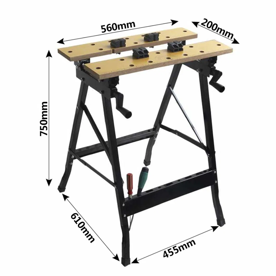25 Square Adjustable Portable Folding Wooden Work Bench