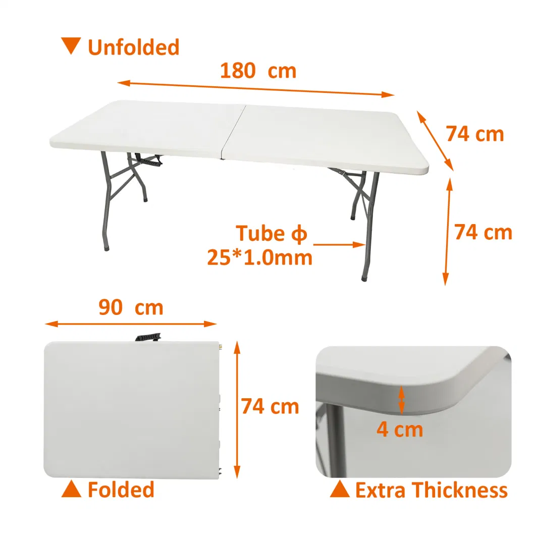 Wholesale Price 6 FT White Portable Sturdy Plastic Folding Laptop Table for Events