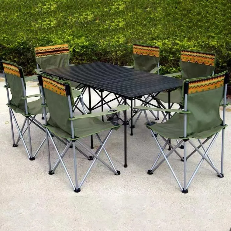 Aluminum Alloy Mountain Outdoor Folding Table Portable Camping Picnic Dining Table with Chair