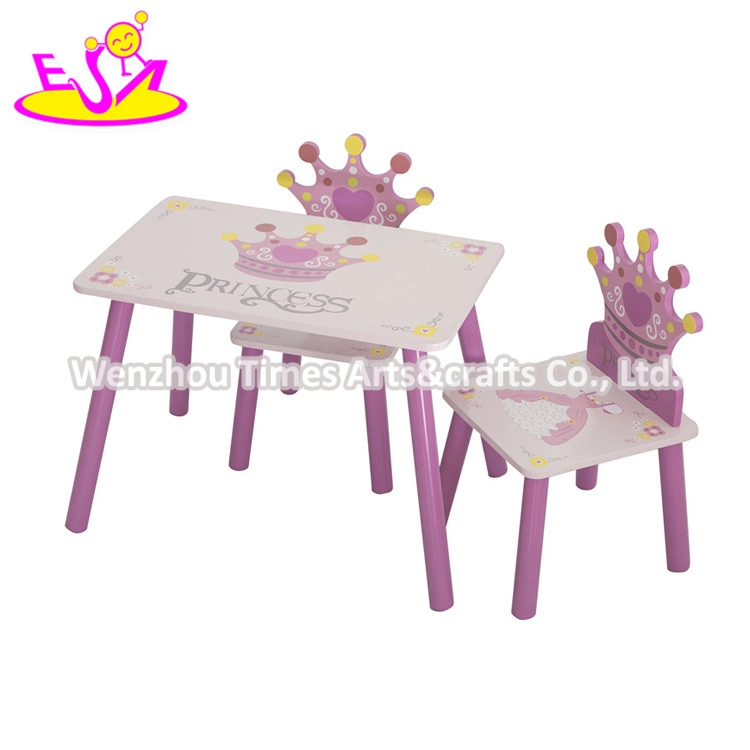 New Design Princess Wooden Children Desk and Chair Set for Girls W08g247