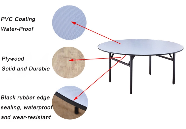 Cheap Price Home Restaurant Outdoor Furniture Plywood Metal Folding Dining Table