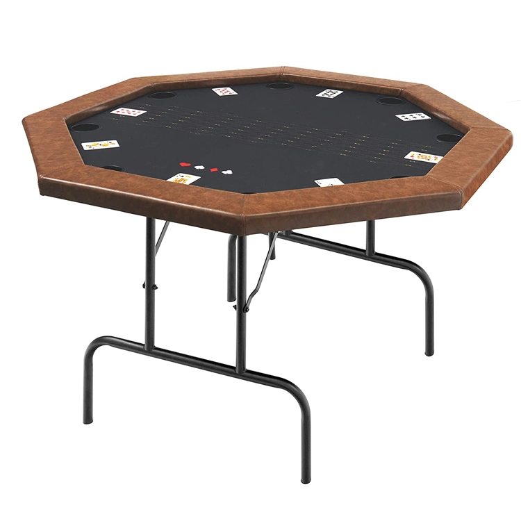 8 Player Poker Table Casino Table with Steel Cup Holders for Home Leisure Used