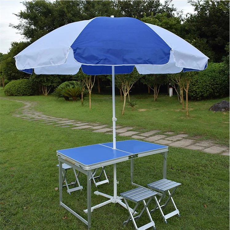 Outdoor Aluminum Folding Picnic Table Adjustable Height Portable Camping Table Chairs Set