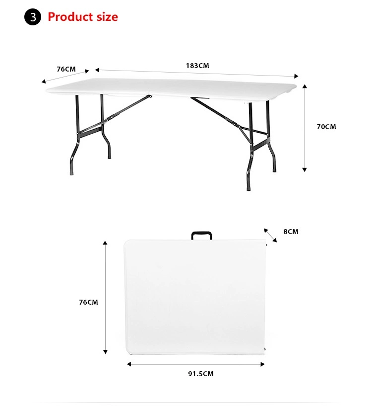 Folding Table 180 Cm Foldable Table Outdoor 6FT