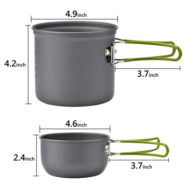 New Arrived High Quality Camping Cookware Mess Kit for Backpacking Gear for Outdoor Camping