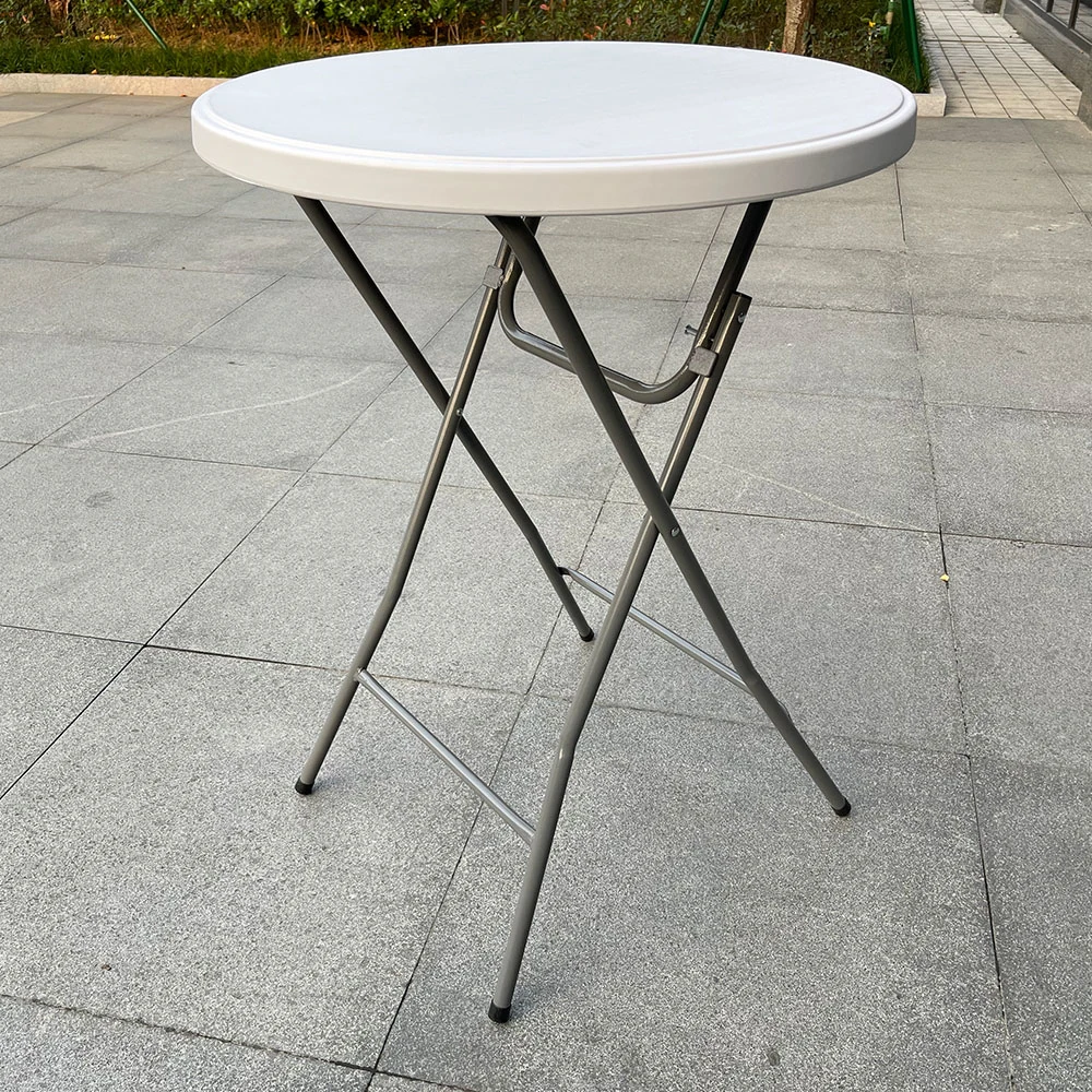 Outdoor Events 80cm Diameter Portable Folding Cocktail High Top Plastic Round Bar Table