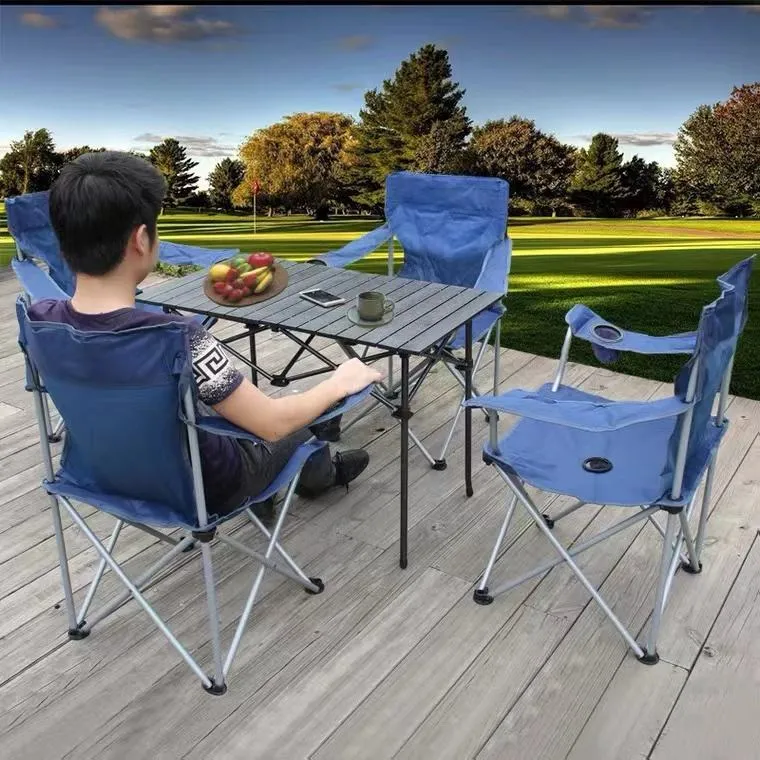 Aluminum Alloy Mountain Outdoor Folding Table Portable Camping Picnic Dining Table with Chair