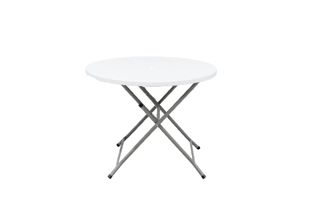 Plastic Folding Table Round Used for Banquet Outdoor Wedding Folding Tables 6 FT Table Chairs