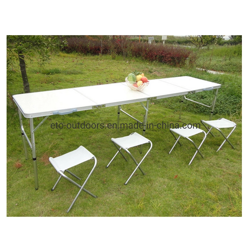 Outdoor Suitable Portable Aluminium Folding Table Camping Party Table Chair Set with Handle