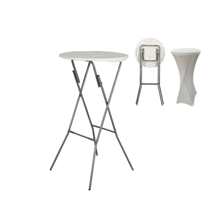 Round Plastic Folding High Top Bar Table Cocktail Table