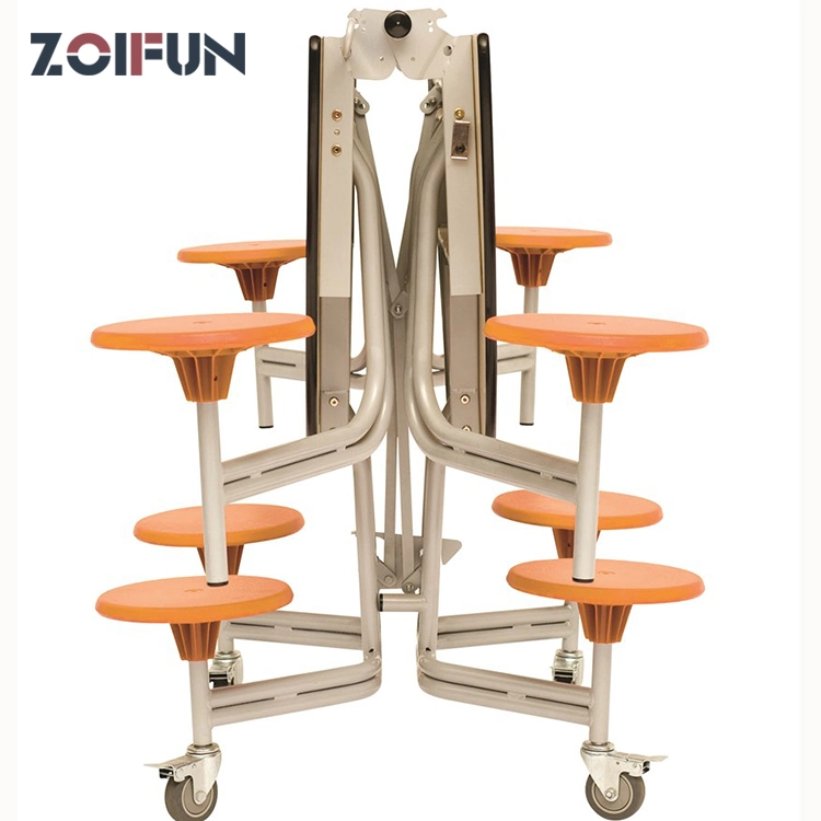 School Folding Mobile Canteen Dining Multi-Function Table Furniture Multi People 8-12 Persons