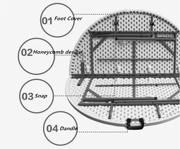 Outdoor Furniture 5FT 10 Seater Plastic Foldable Outdoor Dining Table for Event Use From Chinese Supplier