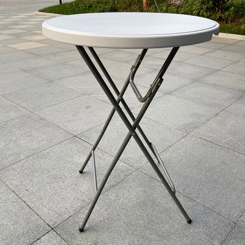 Outdoor Events 80cm Diameter Portable Folding Cocktail High Top Plastic Round Bar Table