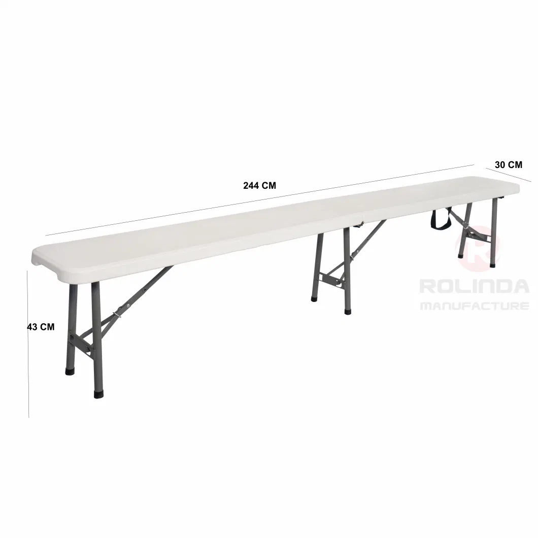 8FT Fold in Half Plastic Material Metal Backet Table