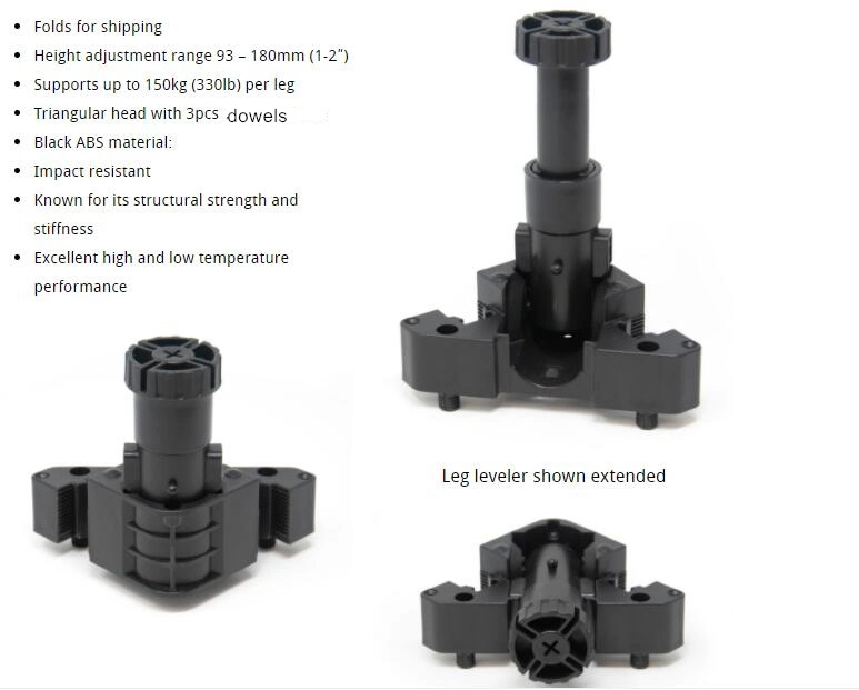 Foldable Knock in Base Plastic Cabinet Feet Levelers