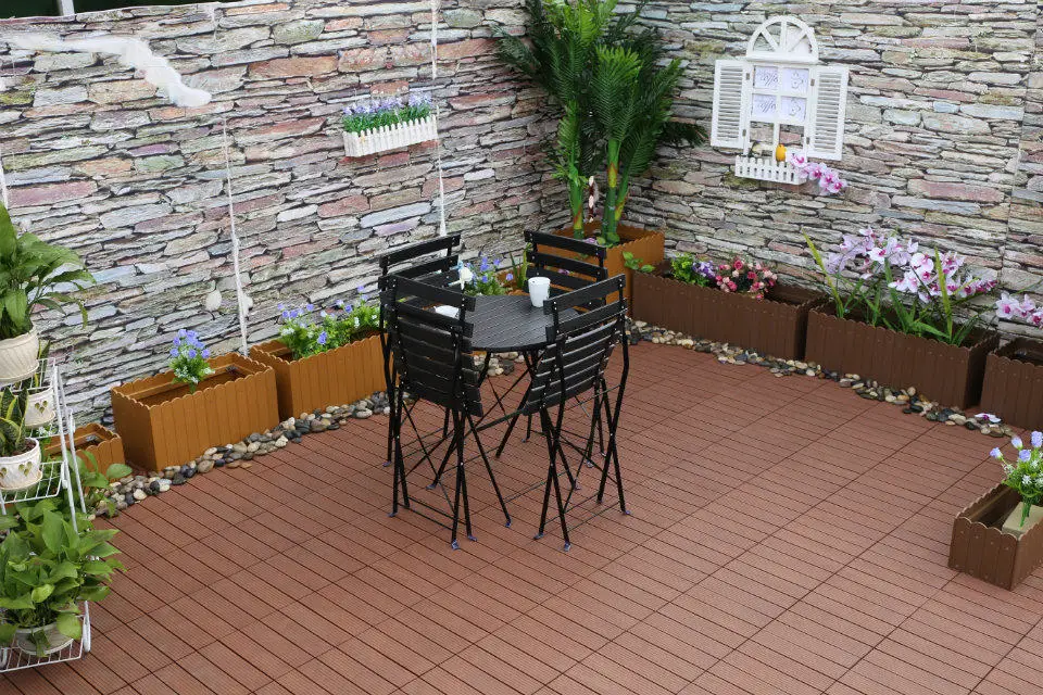 Outdoor Aluminum Chair Plastic Table and Chair Set for Restaurant Plastic Wooden Fold Three-Piece Set