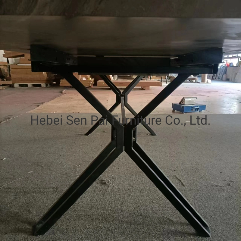 Modern High Quality MDF Wooden Transferred Furniture Extendable Extend Desk MDF Black Frosted Painting Folding Dining Table