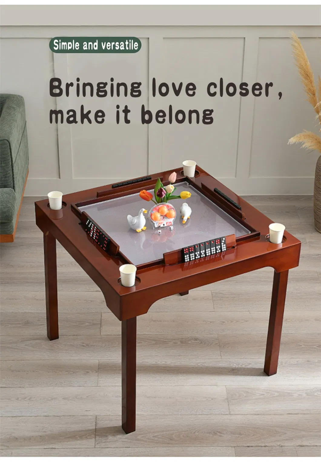 Wooden Domino Table MDF Folding Metal Legs Table Manufacture for 4 Players Play Casino Games
