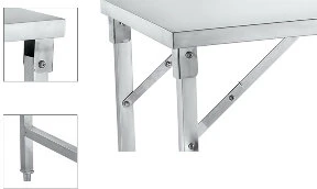 Stainless Steel Square Tube Foldable Work Table with Height Adjustable Leg for Transport