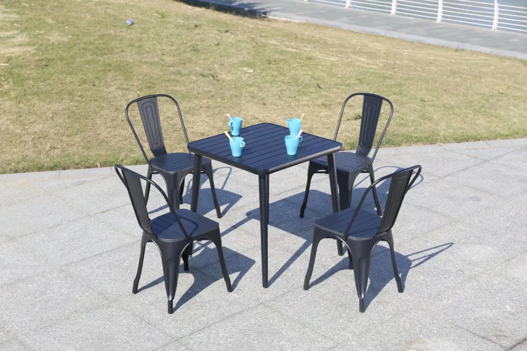 Outdoor Leisure Milk Tea Shop Folding Table Combination of Small Round Tables and Chairs Outside Balcony Garden Chairs and Tables