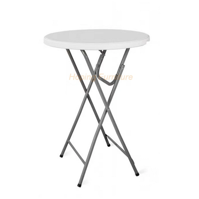 Wholesale Folding Bar Table High Table with Plastic Top and Steel Legs Cocktail Bar Table