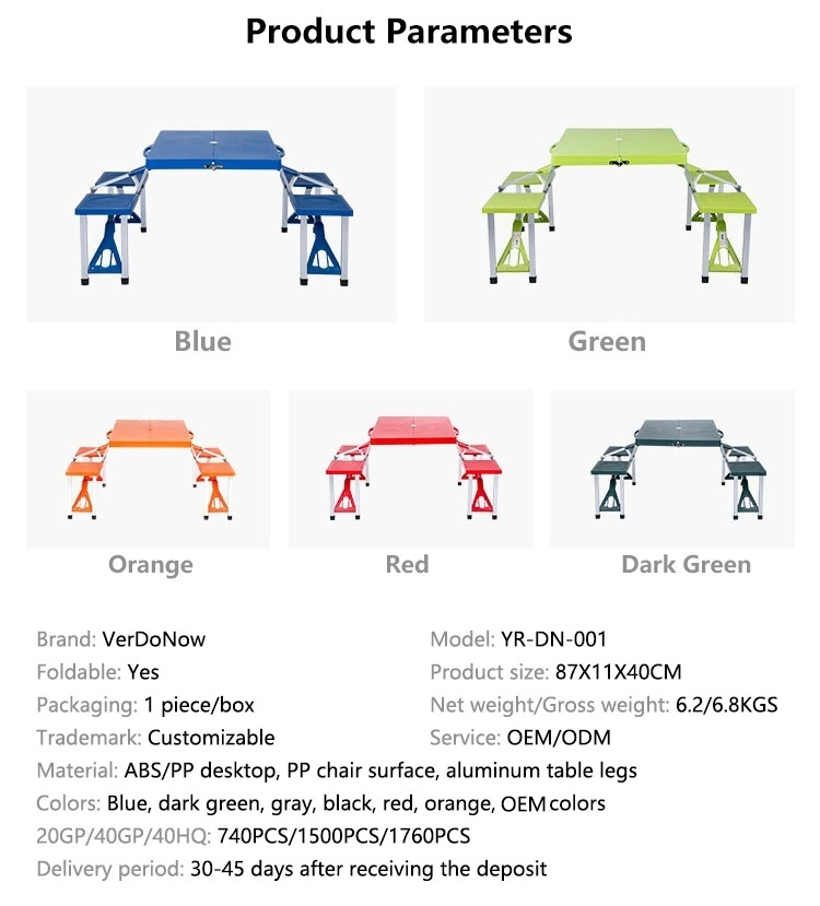 Camping Picnic Folding Table and Chair Set