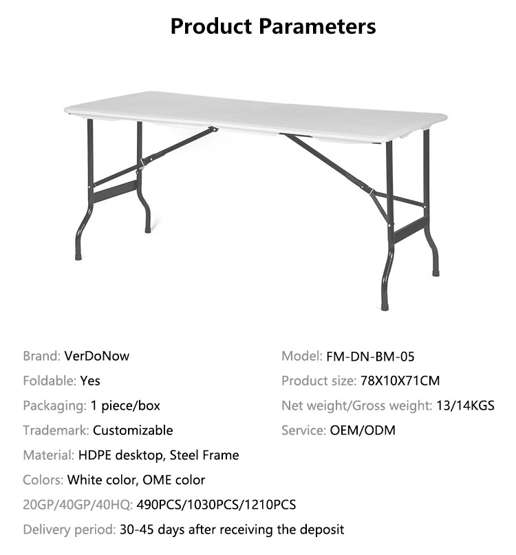 5 Foot Portable Picnic Table Plastic Foldable