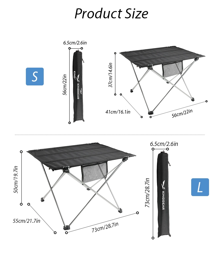 Portable Folding Camping Table with Aluminum Table Top Ultralight Camp Folding Side Table