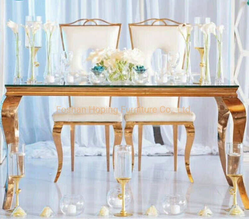 Modern Hotel Furniture Dining Room Side Sofa End Coffee Table Banquet Wedding Decoration Folding 1+6 White Dining Tables Chair Marble Glass Console Table