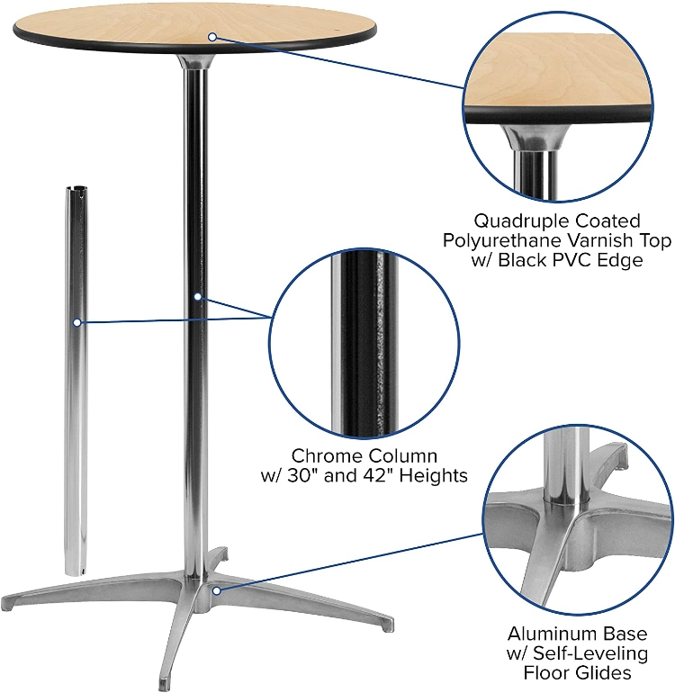 Cheap Price Modern Portable High Top Round Laminate Cocktail Table