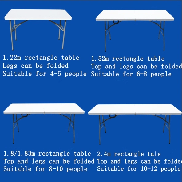8 Feet Outdoor Plastic Travel Folding Foldable Portable Picnic Tables and Chairs for Events