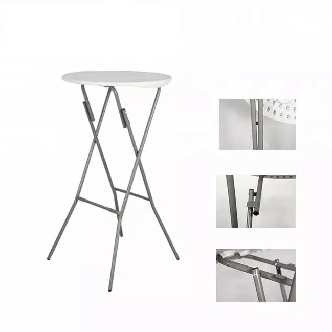 Round Plastic Folding High Top Bar Table Cocktail Table