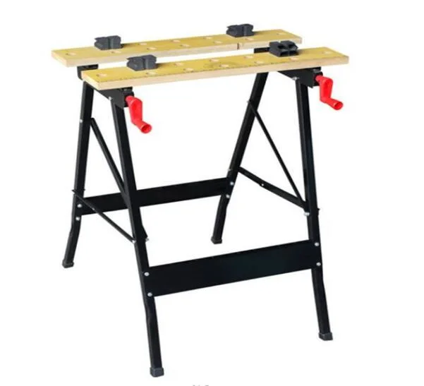 Portable Wood Bench Foldable Workbench Work Clamping Folding Worktop Table