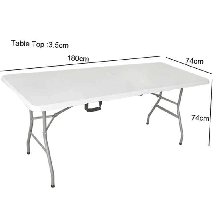 6 FT Portable Folding Table Outdoor Picnic Plastic Camping Dining Party Indoor Centerfold