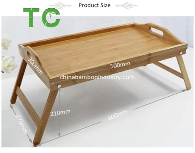  Bandeja de desayuno de bambú Bandeja de cama con patas plegables, Cama Portátil multiusos bandeja con asas