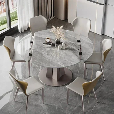 Mesa de Restaurante de alta calidad Mesa de mármol Mesa redonda comedor extensible Mesas plegables