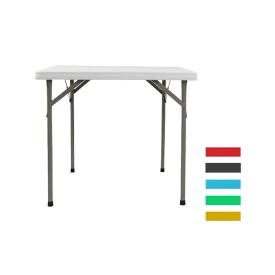 87cm Blanco plástico plegable portátil durable Partido de Camping cuadrado Picnic Boda Hotel HDPE Tarjeta de plástico Mesa