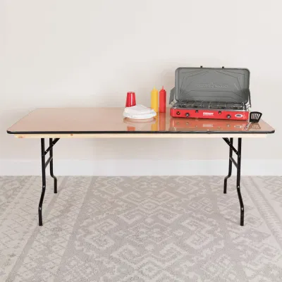  Fabricación Cocina comedor Interior patas metálicas Mesa plegable larga de madera Para eventos