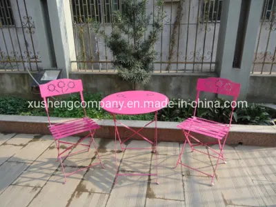 3 piezas Bistro Set silla plegable con mesa redonda plegable