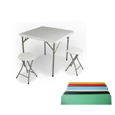  Mesa plegable cuadrada de plástico de 80cm colores