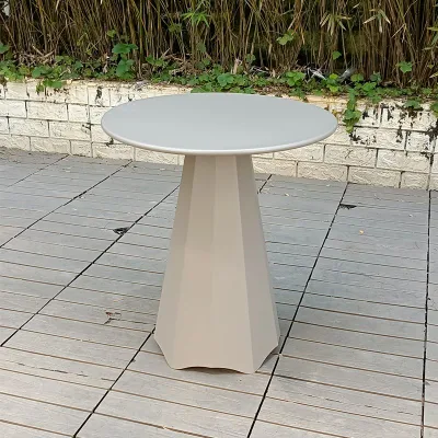 Muebles de Salón barato en Bandeja pequeña mesa redonda plegable Negro metal moderno de aluminio exterior redonda mesa de café mesa lateral