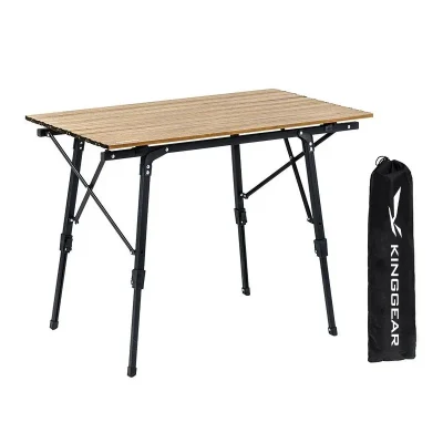  Mesa de aluminio para exteriores altura ajustable plegable de la mesa Mesa portátil Picnic regulable Mesa de camping alta
