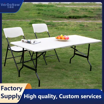  Mesa de picnic con comida larga plegable al aire libre